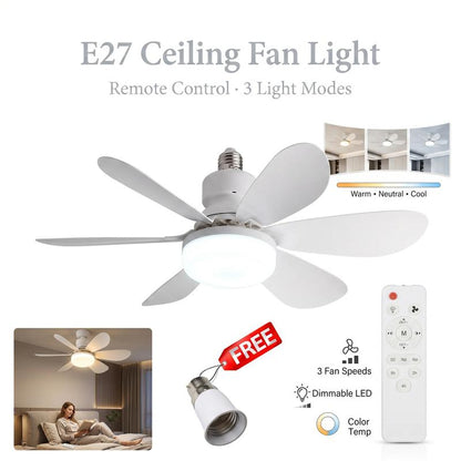 Modern Dimmable E27 LED Fan Light
