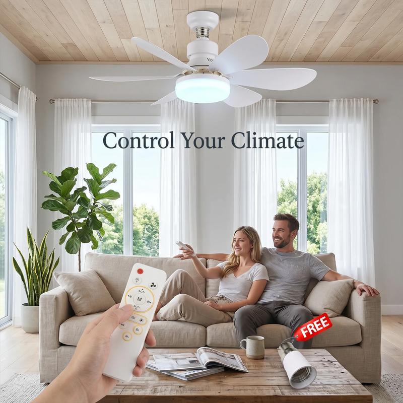 Modern Dimmable E27 LED Fan Light