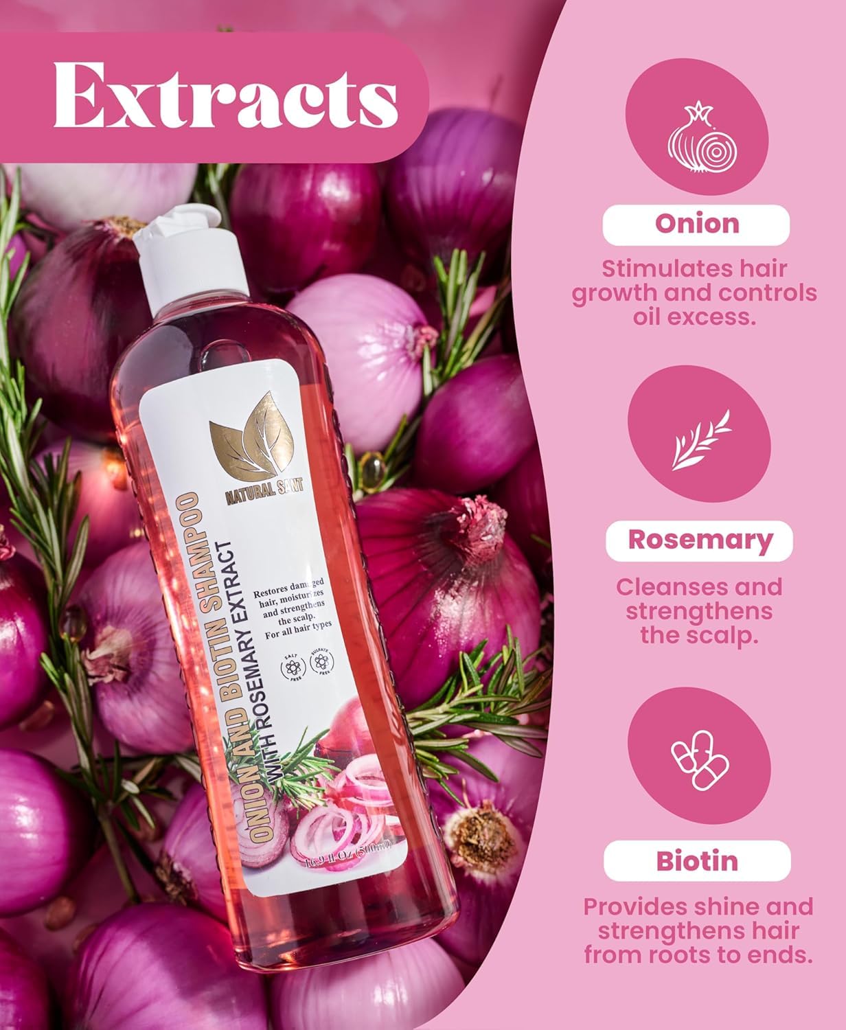 Onion Biotin and Rosemary Shampoo Set