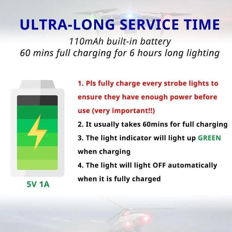 6-Pieces RGB LED Aircraft Strobe Lights