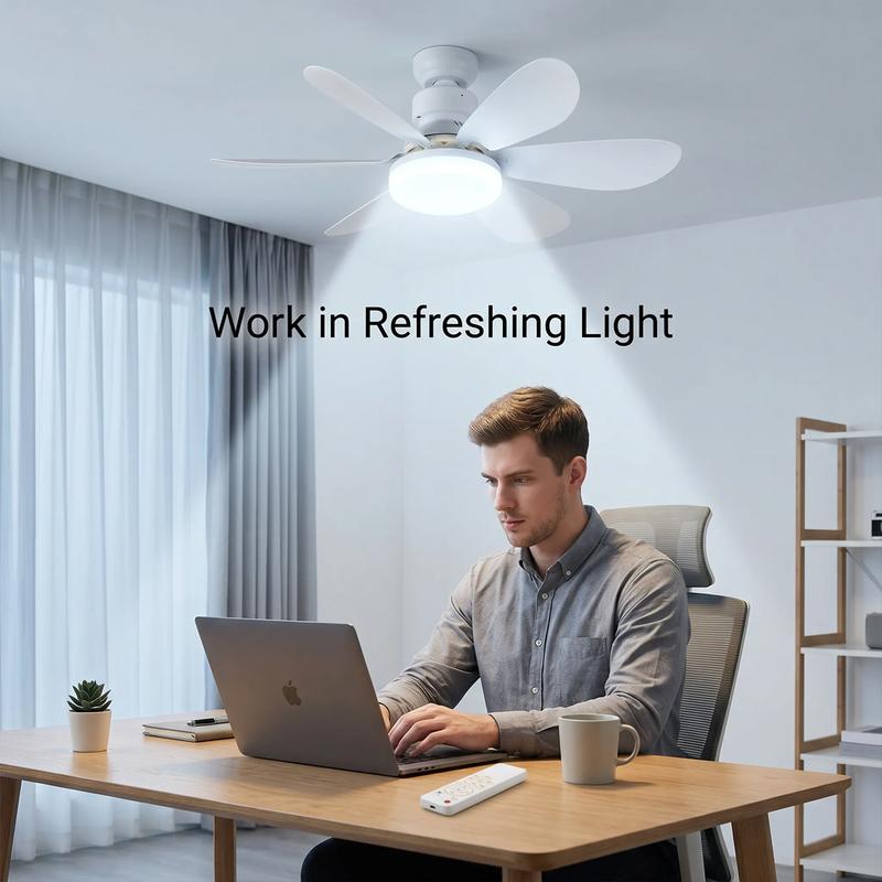 Modern Dimmable E27 LED Fan Light