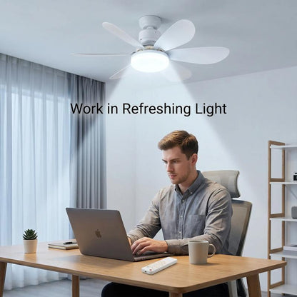 Modern Dimmable E27 LED Fan Light