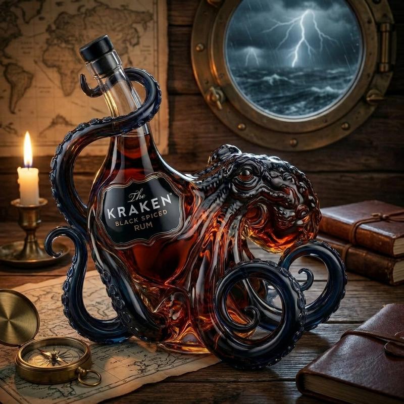 Kraken Octopus Glass Decanter