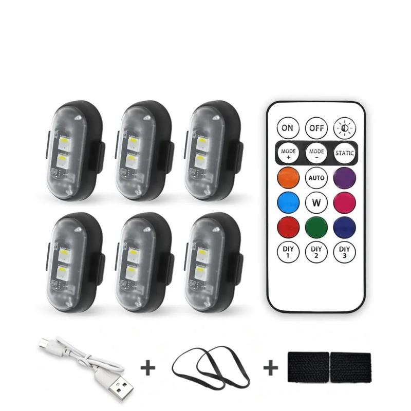 6-Pieces RGB LED Aircraft Strobe Lights