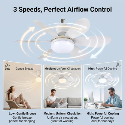 Modern Dimmable E27 LED Fan Light