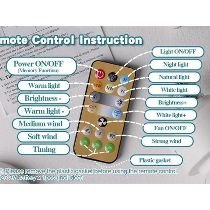 LED Ceiling Fan Light with Remote